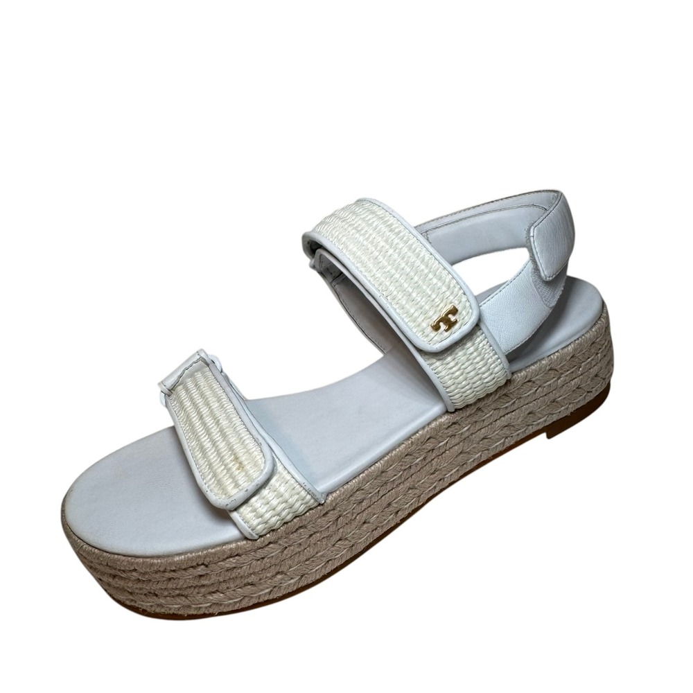 Tory Burch Kira Platform Espadrille Sport Sandals White Size 10 New